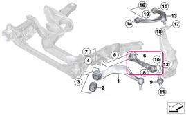 Rameno zavesenia kolies xDrive ľavé zadné Fx rad 5 GT,7 (OEM)