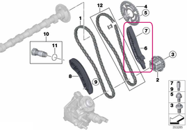 Vodiaca lišta rozvodovej reťaze BMW 11318576290 (OEM)