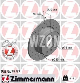 Zadný brzdový kotúč (280x10mm) dierovaný