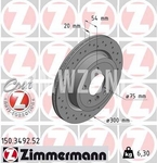 Zadný brzdový kotúč (300x20mm) dierovaný