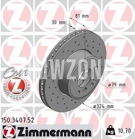Predný brzdový kotúč (324x30mm) dierovaný