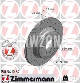 Zadný brzdový kotúč (324x20mm) dierovaný