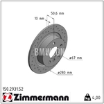Zadný brzdový kotúč (280x10mm) dierovaný