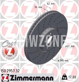 Predný ľavý brzdový kotúč (395x36mm) M-Performance dierovaný