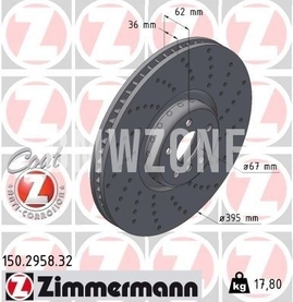 Predný pravý brzdový kotúč (395x36mm) M-Performance dierovaný